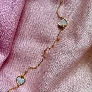 Kate Spade Signature Spade Station Necklace | Gold & Mother of Pearl 30”